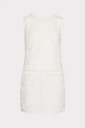 3D Garden Lace Sleeveless Mini Dress A Line Cut