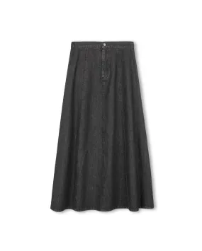 Art Gallery Visit Style Innovation A-Line Seam Detailed Denim Skirt