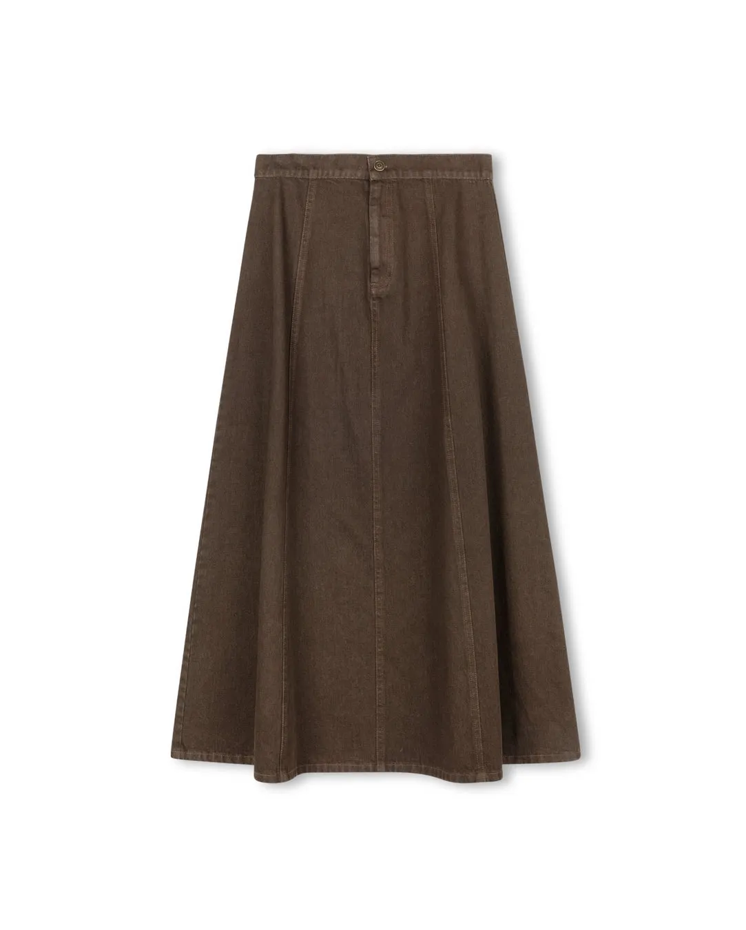 Modern Look Day Ready A-Line Seam Detailed Denim Skirt