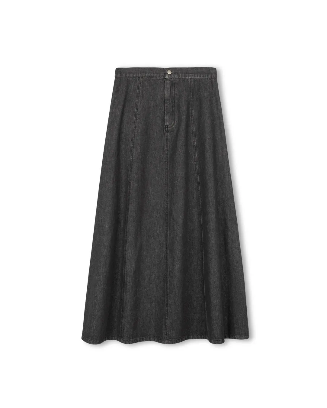 Art Gallery Visit Style Innovation A-Line Seam Detailed Denim Skirt