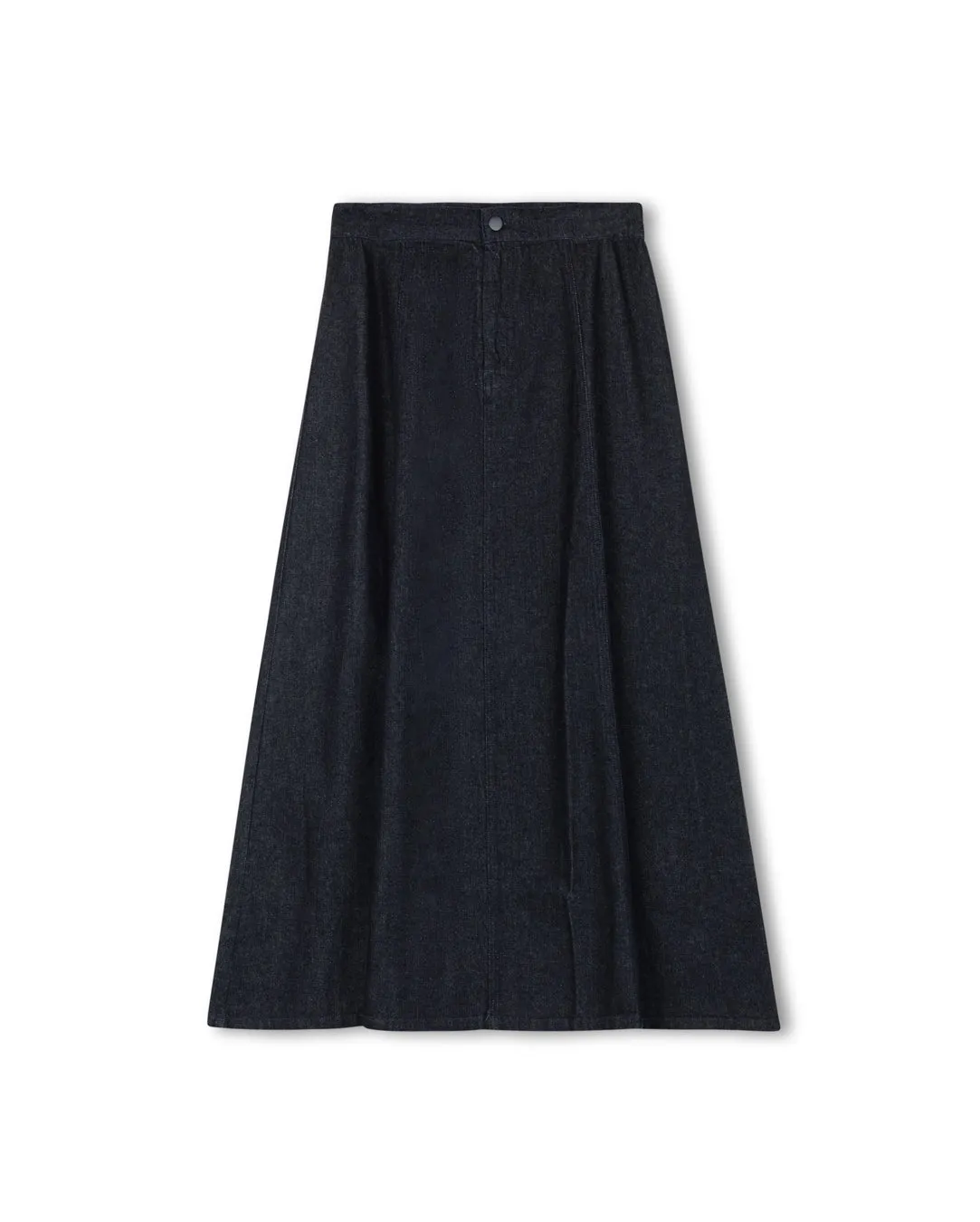 Modern Tones Airy Look A-Line Seam Detailed Denim Skirt