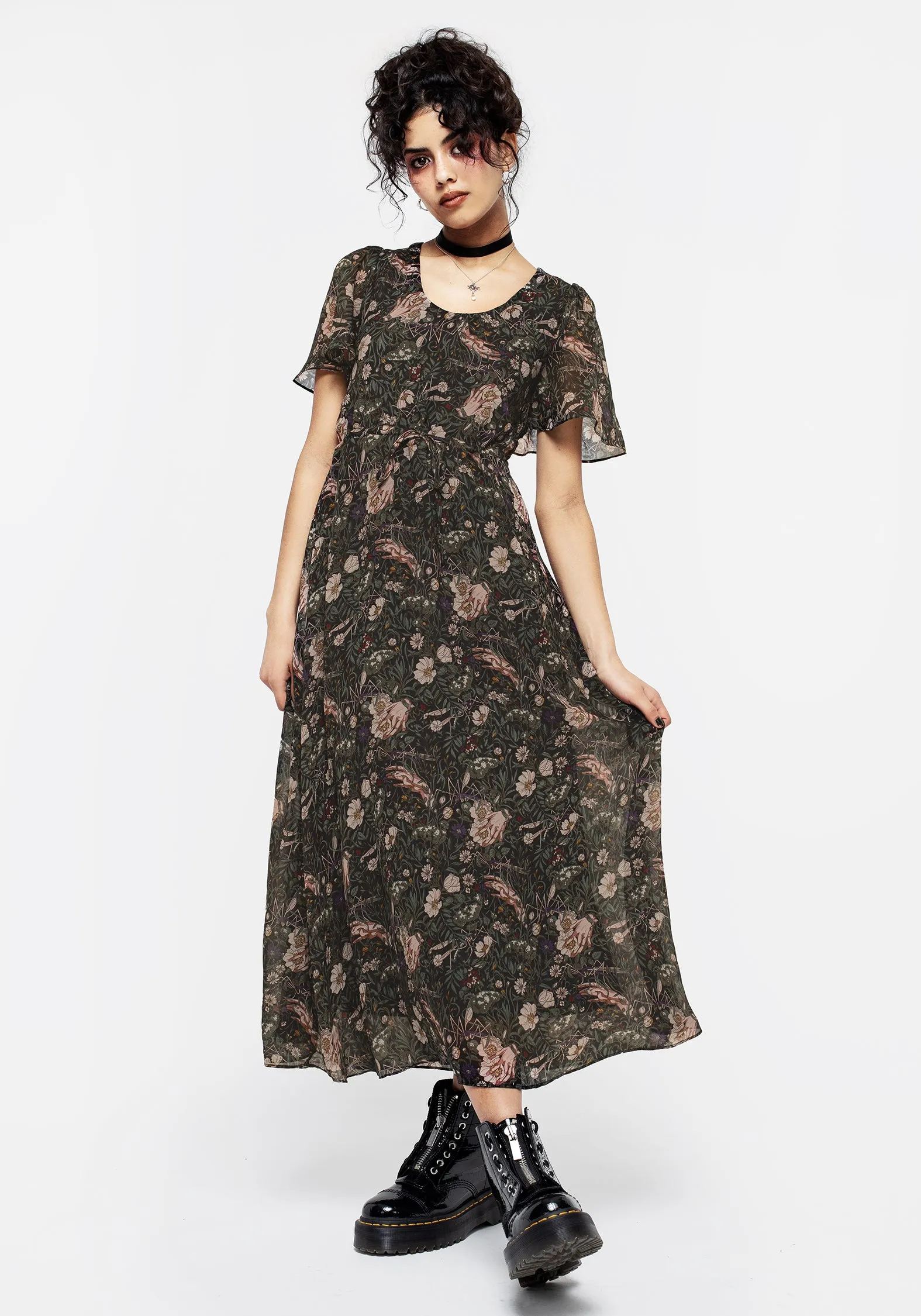 Softly Structured Ophelia Chiffon Midaxi Dress