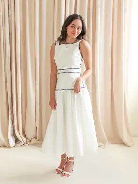 Simple Mood Adeline RicRac Midi Dress - Navy