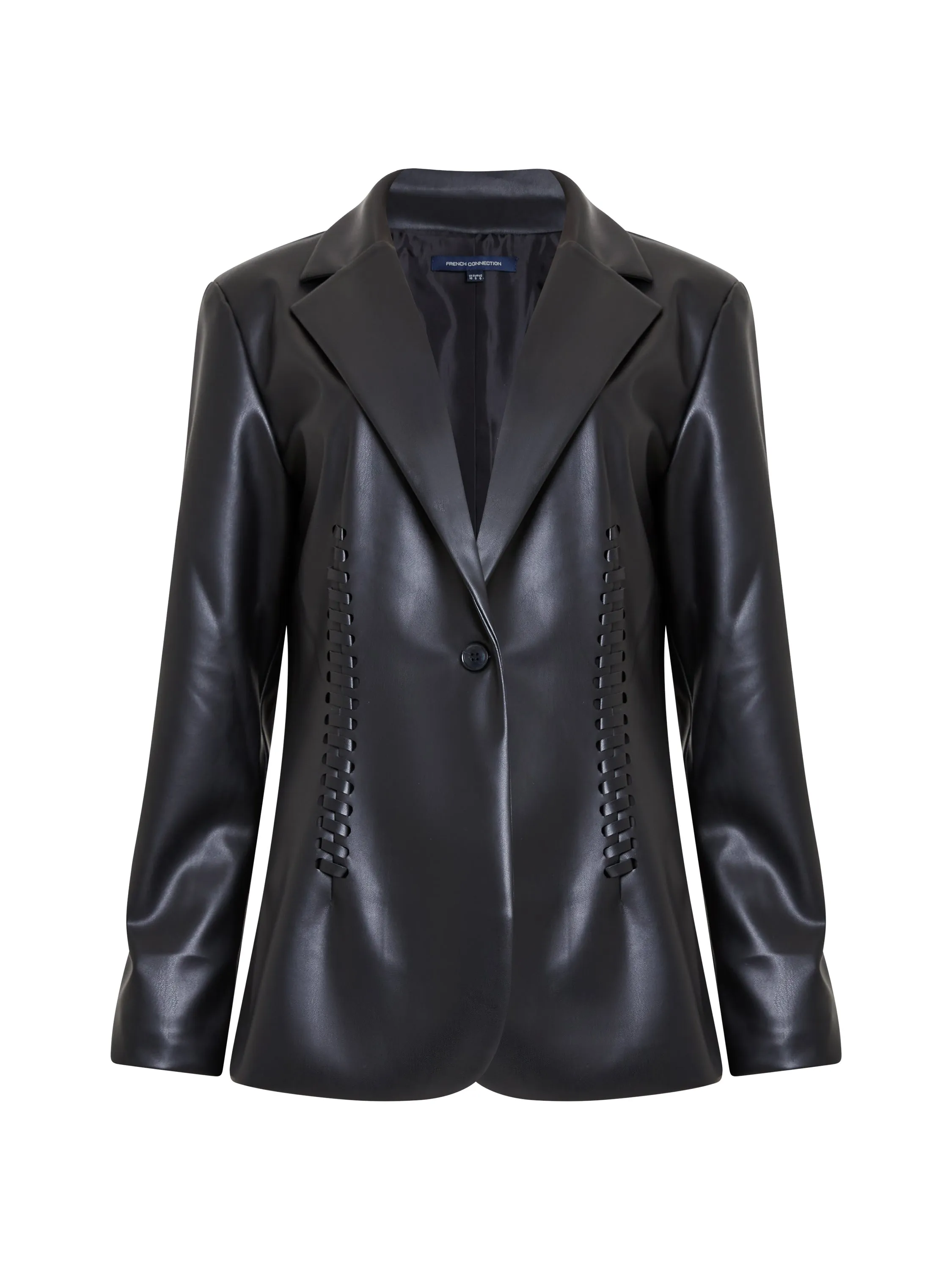 PerimeterStructuralBoning Weight Distribution System Crolenda Faux Leather Stitch Blazer