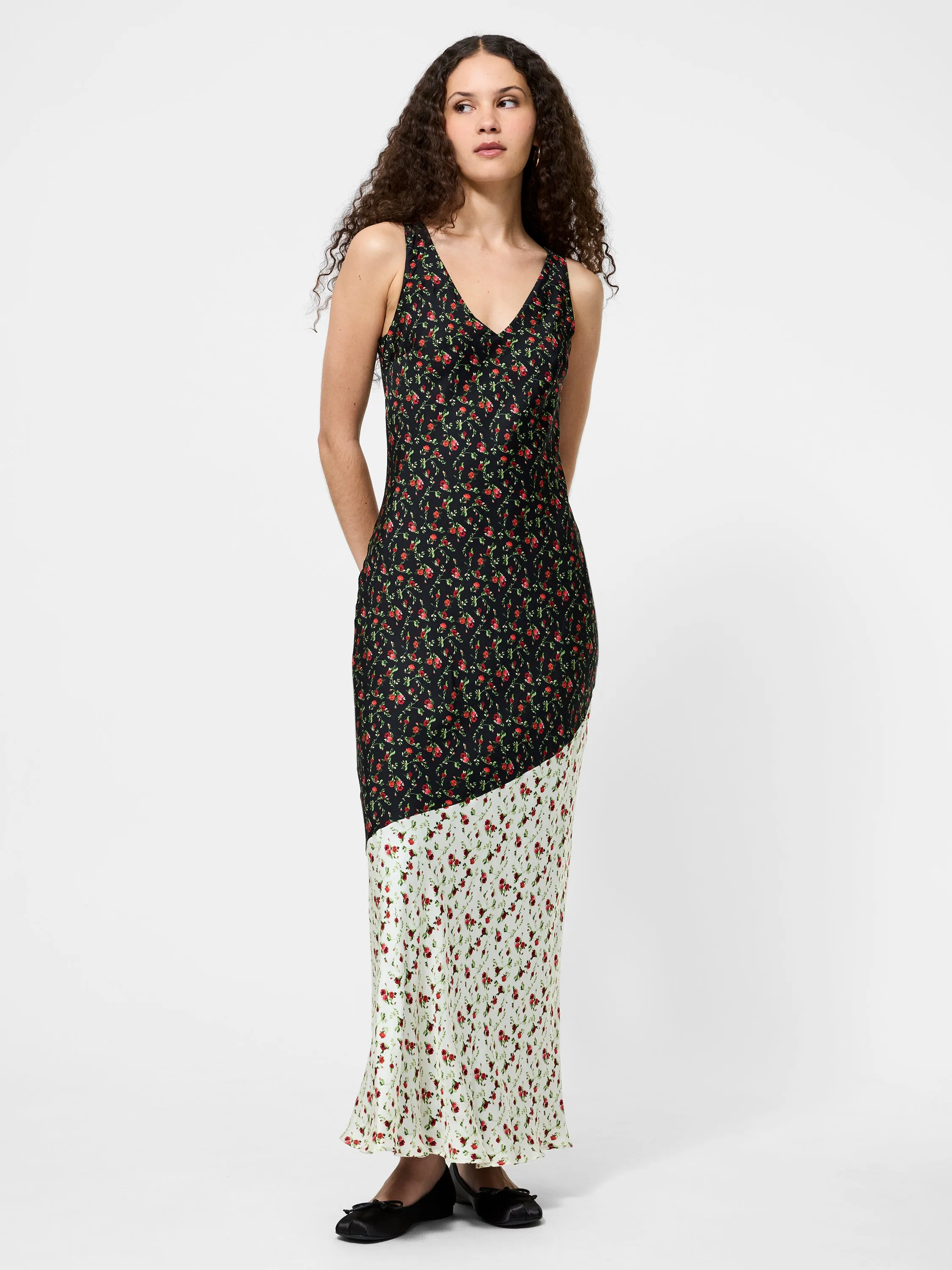 Urban Fit Fresh Energy Julia Ditsy Bloom Colorblock Slip Dress