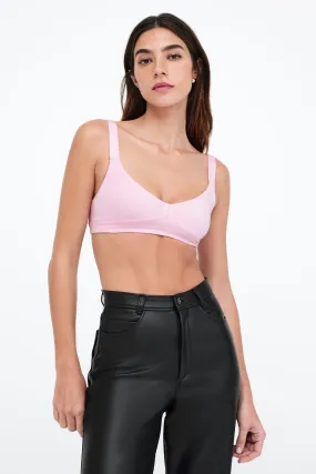 SoftBrushed RawHemDetail Mesh Back Bralette