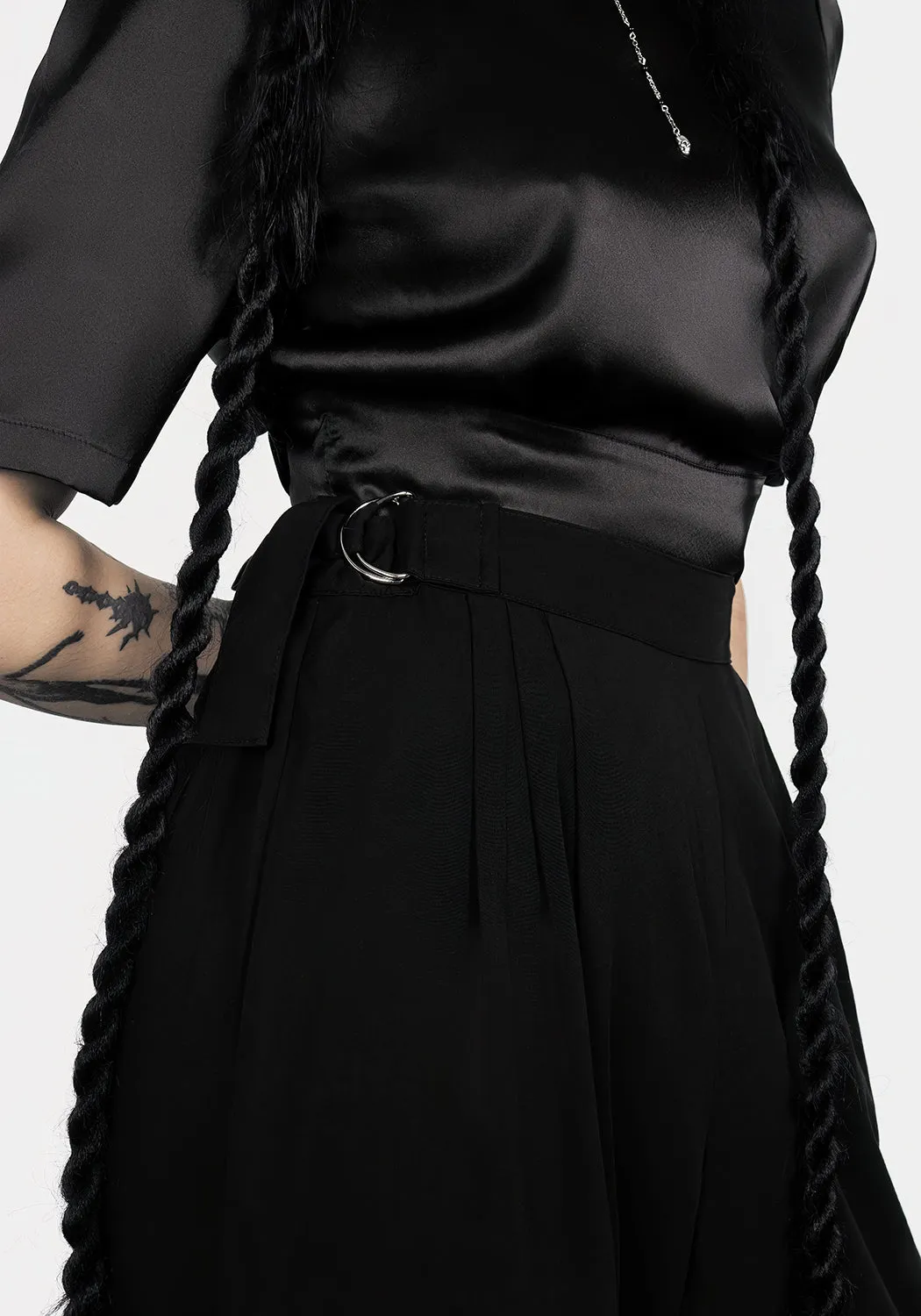 Ostara Palazzo Pant Two Tone Trim Wool blend