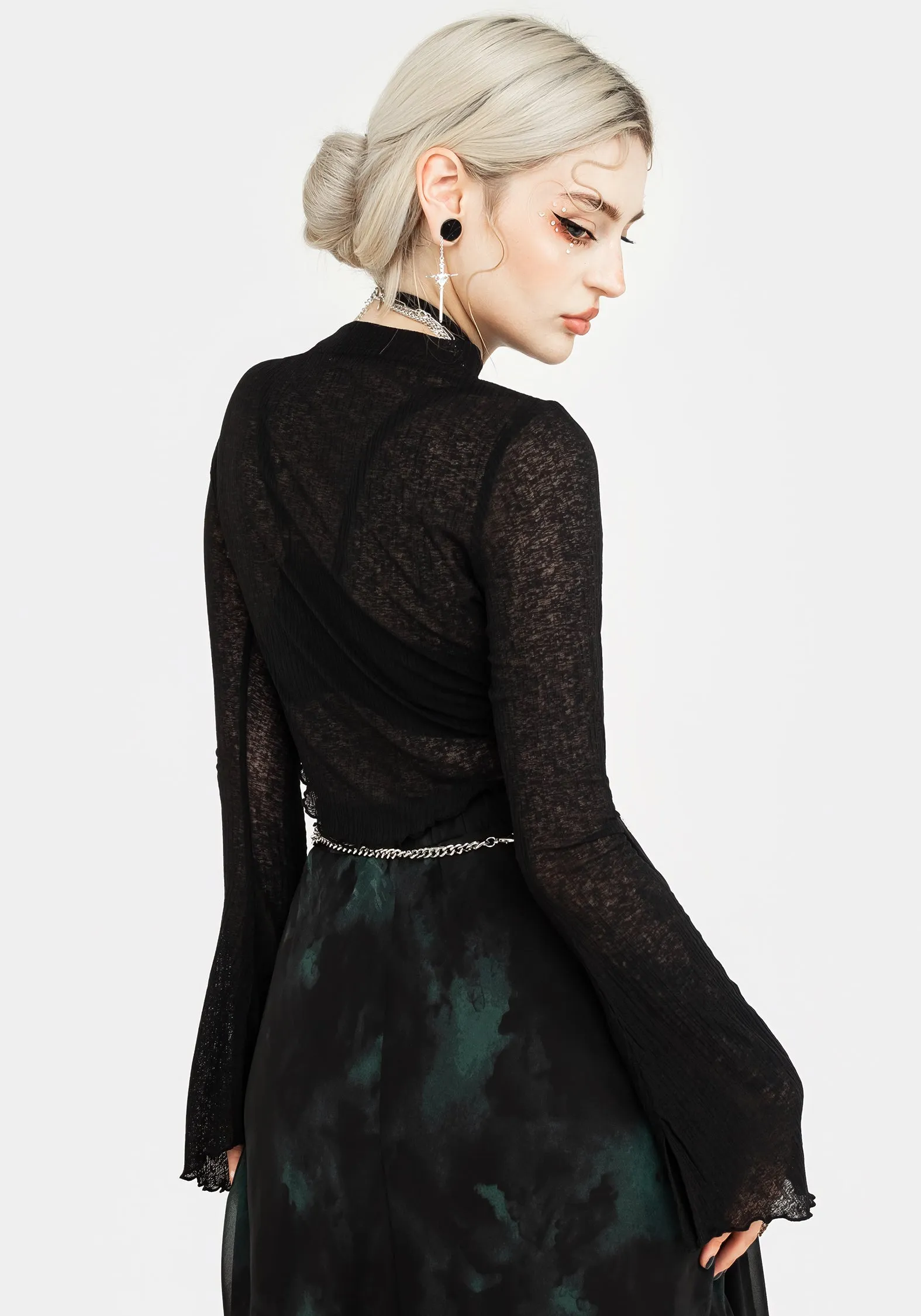 Cassia Jersey Mesh Crop Top Eco Dye Process