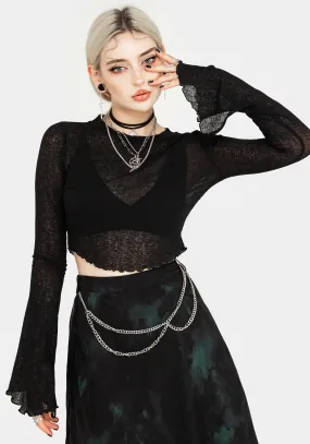 Cassia Jersey Mesh Crop Top NoRoll Hem Technology