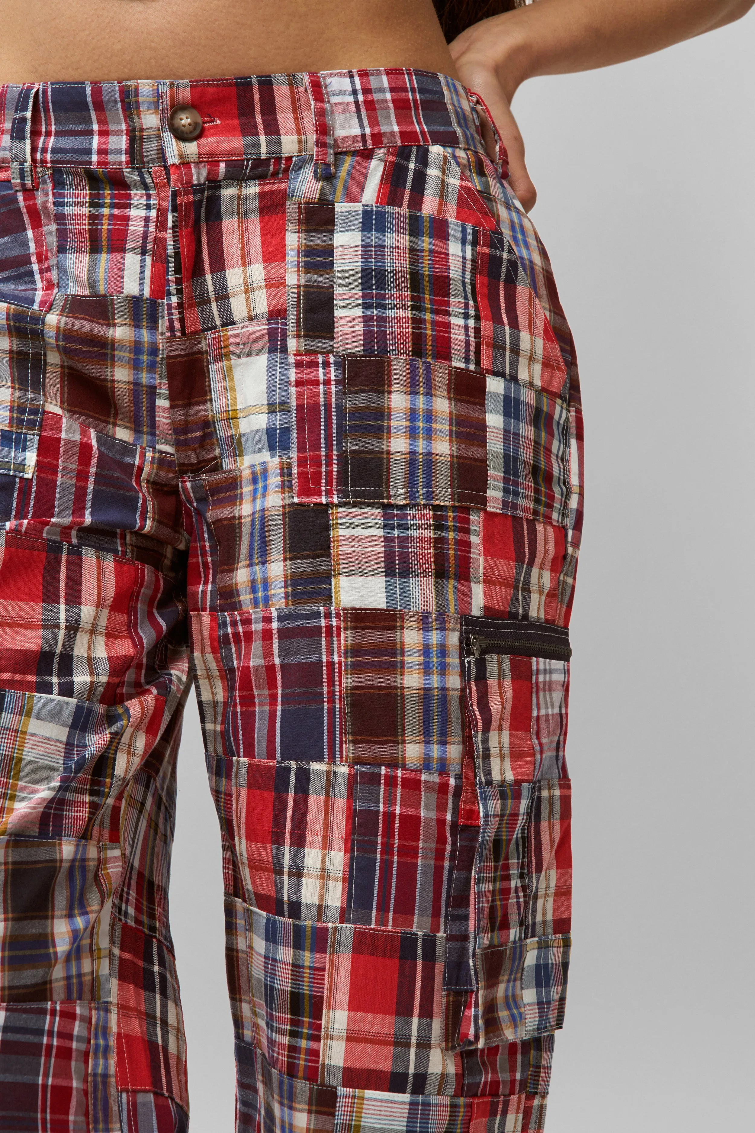 Adrian Patchwork Pant Structured Hemline Flared bottom