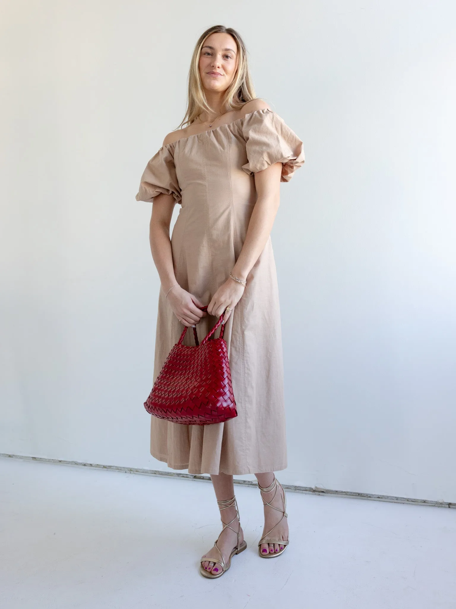 Agnes Midi Dress Romance Glow Light Aesthetic