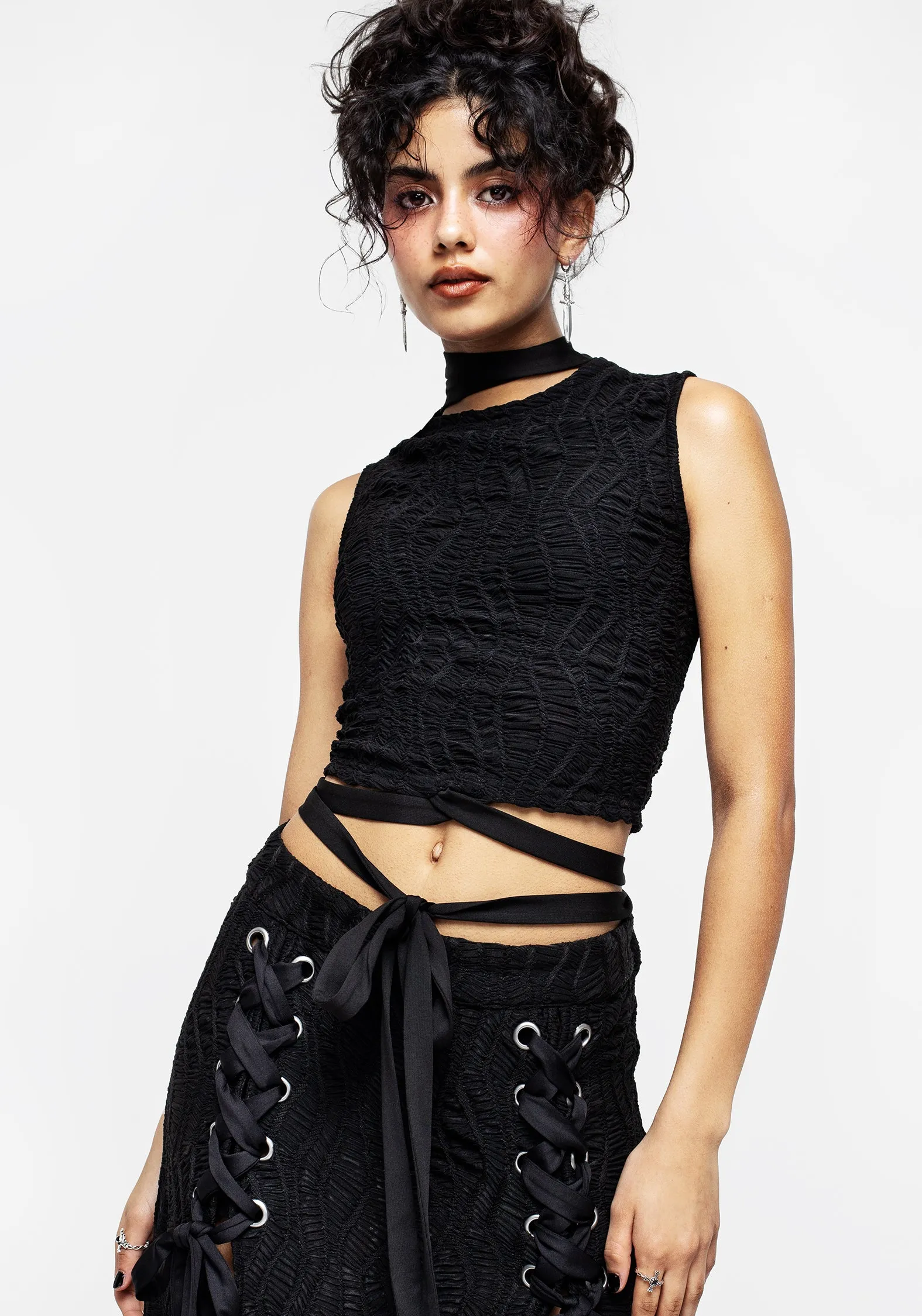 Agitate Textured Jersey Top Casual Long Sleeve