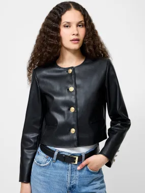 Light Diffusing Fabric Cozy Texture Dessa Vegan Leather Cropped Jacket