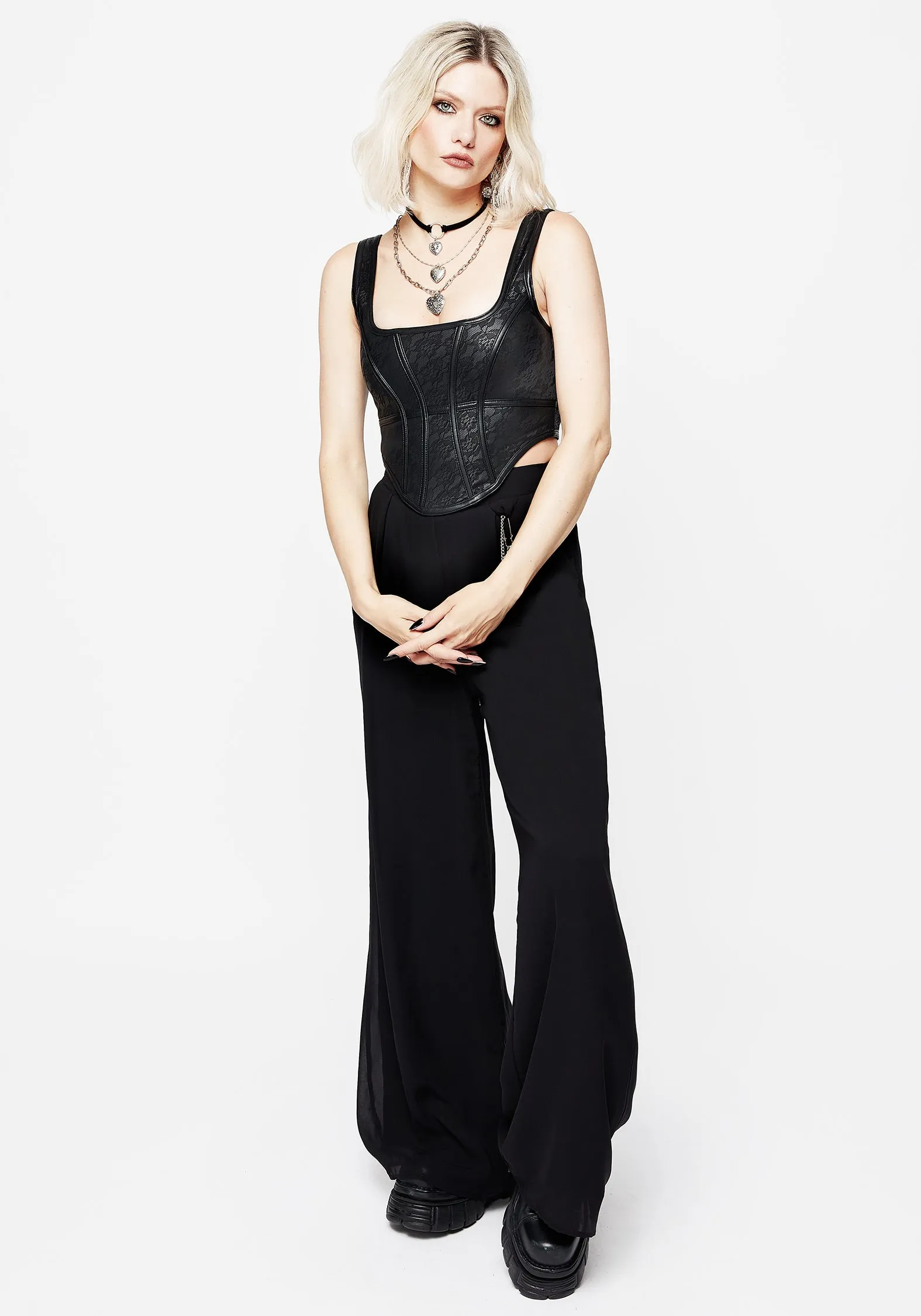 Ruin Floral Lace Corset Top Basic Wardrobe FlexibleCuffs