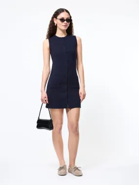 Ruthie Knit Sleeveless Button Down Dress Slit Detail Event Perfect