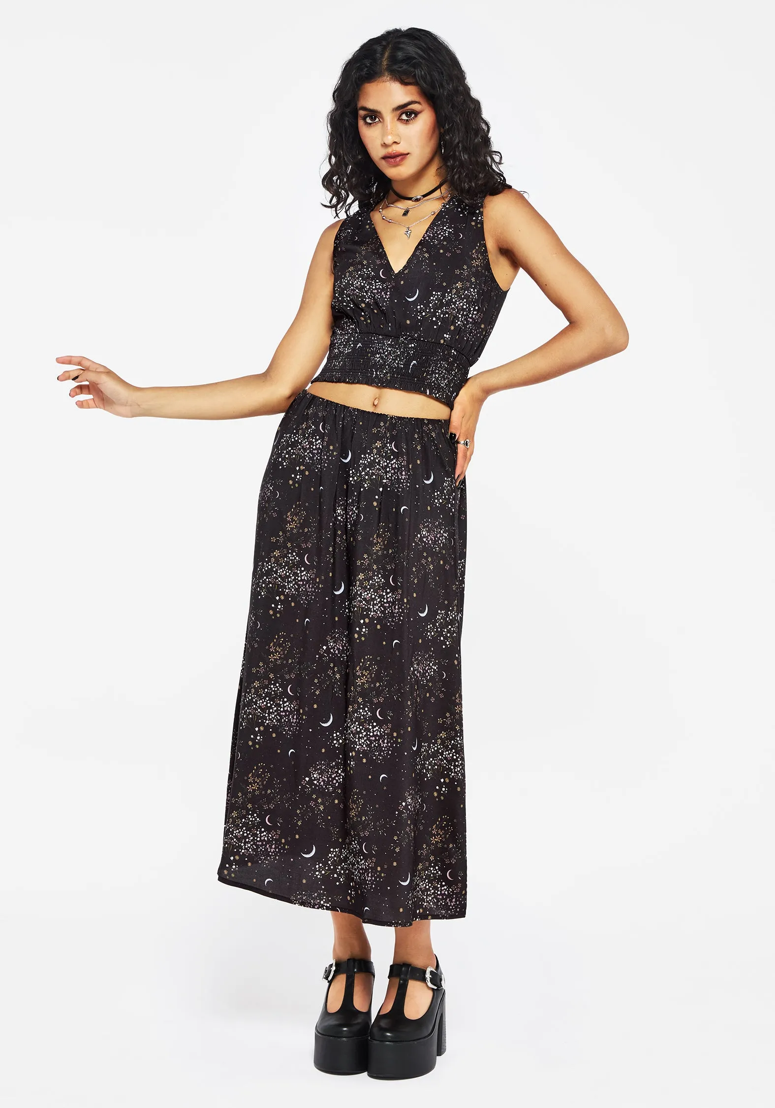 Peaseblossom Celestial Midi Skirt Travel Style