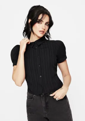 Comfort Stretch Alcina Puff Sleeve Crop Top