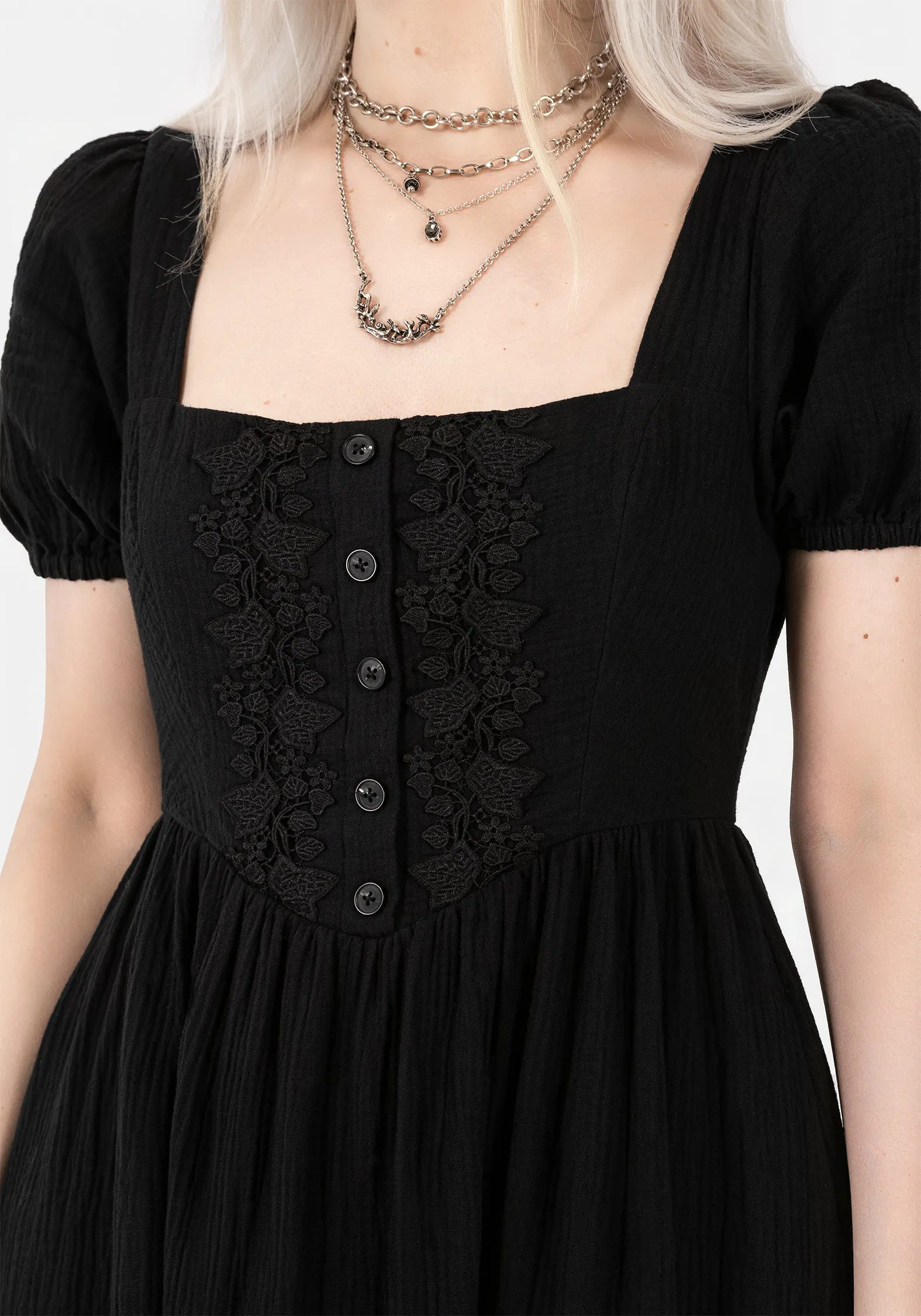 Comfortable outdoor wear Refined Form Alder Cotton Detail Midaxi Dress