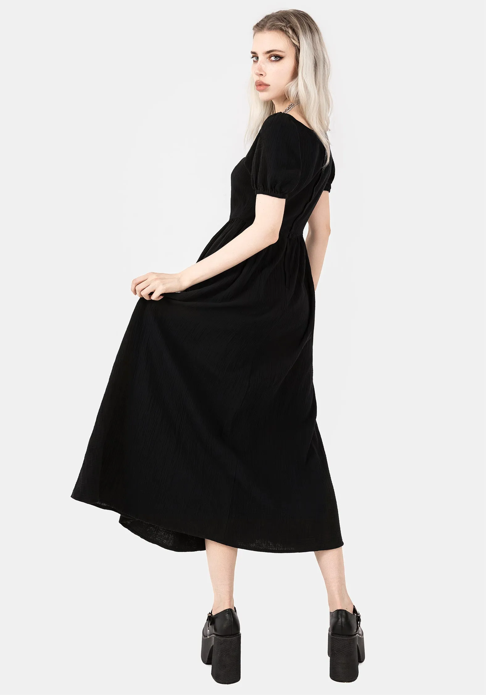 Alder Cotton Detail Midaxi Dress Date night Shore Time