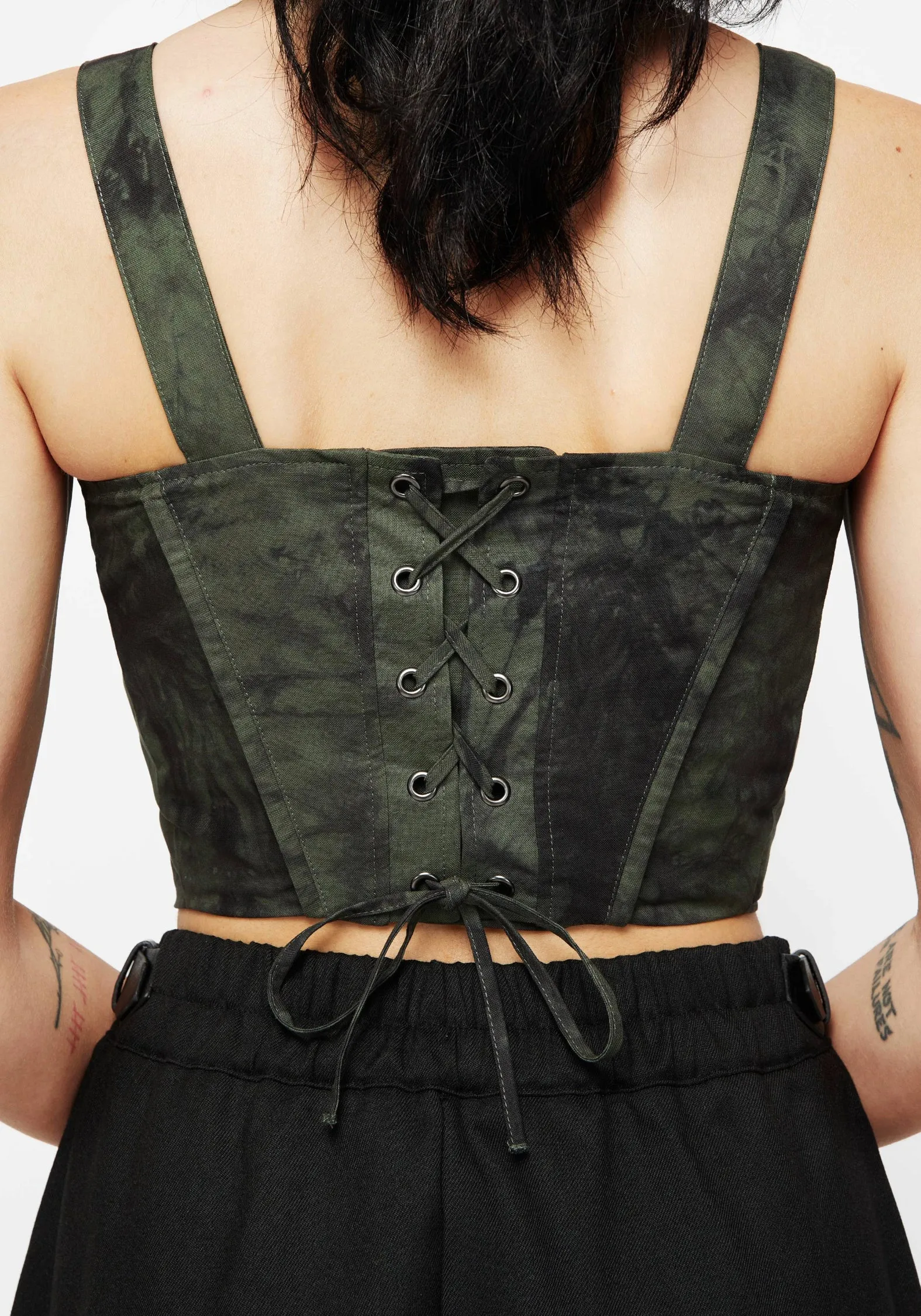 WrinkleFree Fabric Alessandra Tie Dye Print Corset Top