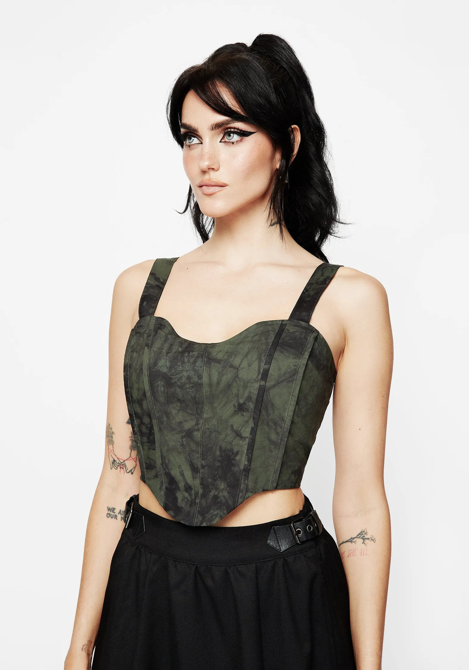 slim fit Alessandra Tie Dye Print Corset Top