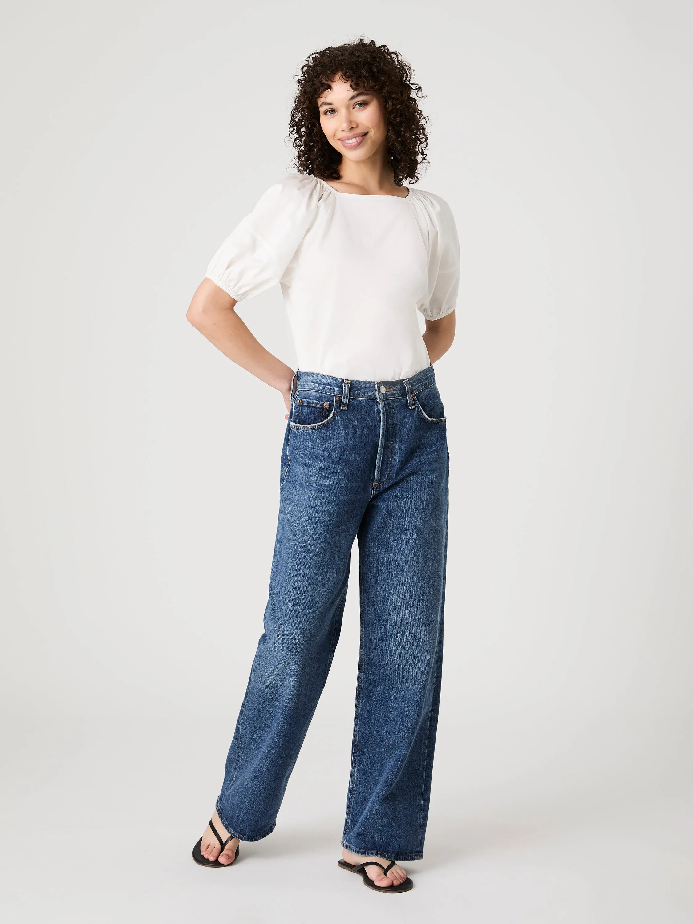 Alexis Raglan Puff Sleeve Top HighElasticity Classic Tank