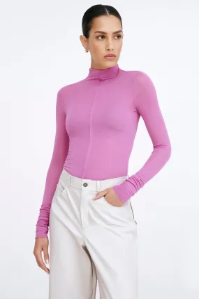 Reinforced Stitching Alicia Sheer Turtleneck