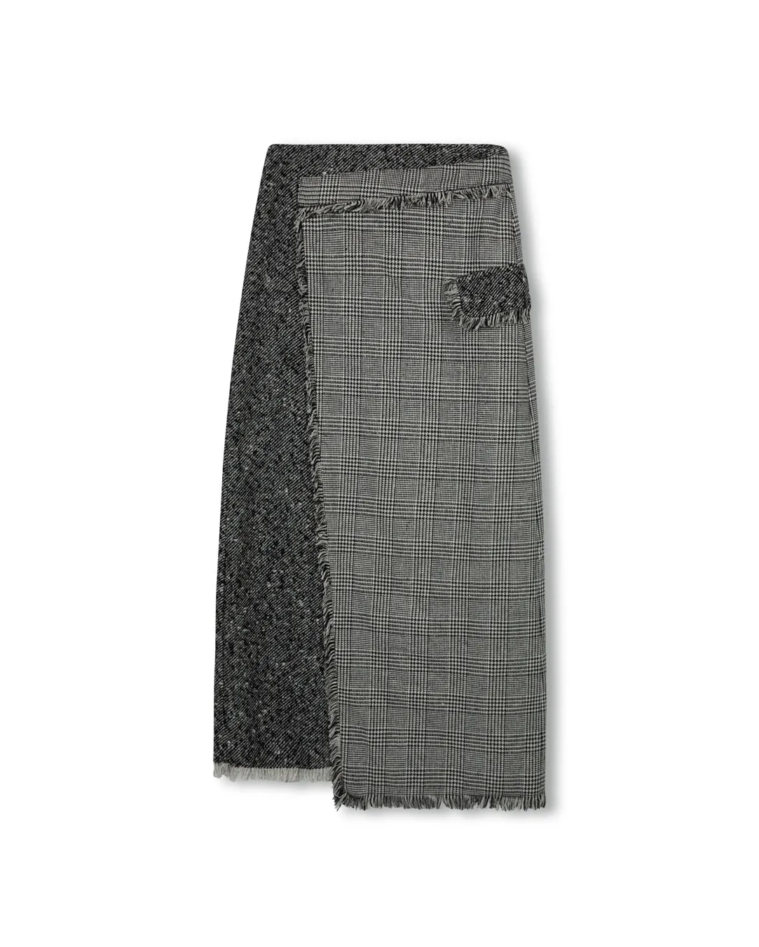 Half Wrap Wool Plaid Skirt anti static Resort Vacation
