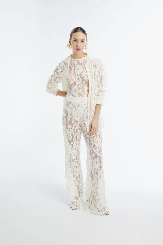 ATHINA SHIRT WHITE Yarn Dyed Fabric Sporty Layer Look