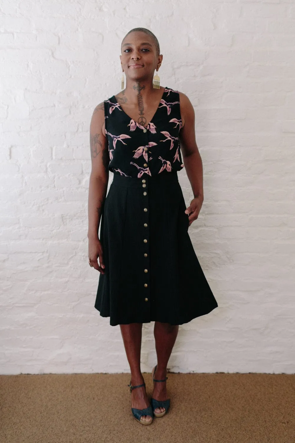 Recycled Yarn Comfy and Cozy Aviva Top in Crane Crepe