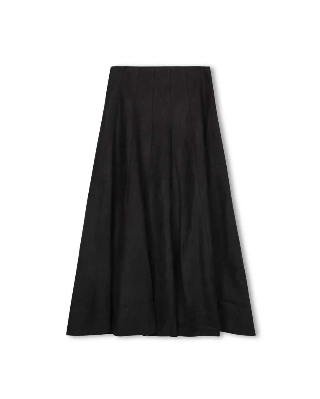 Celebrity Style Gather Details Suede Paneled Maxi Skirt