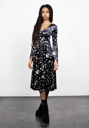 ALLNIGHTER VELVET MIDI DRESS Clean Chic