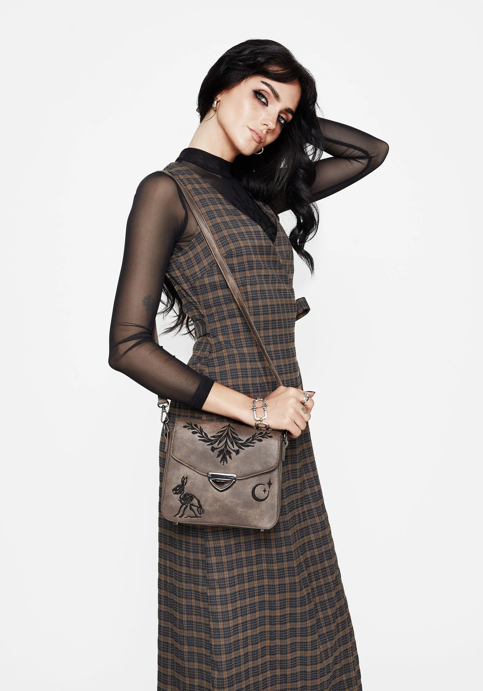 Allure Check Sleeveless Midaxi Wrap Dress Linen Vibe