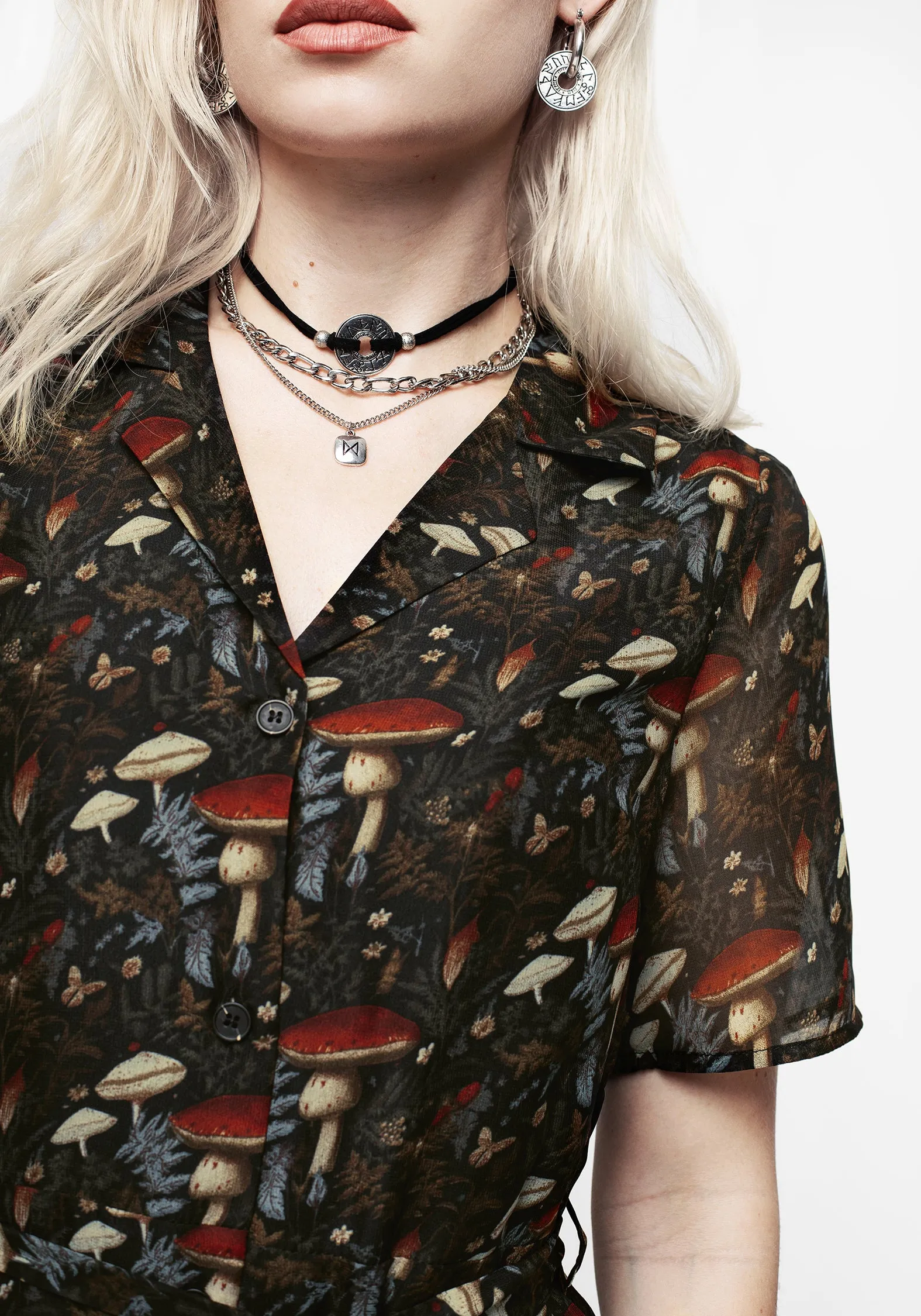 Minimal Fit Anti-bacterial Amanita Chiffon Midi Shirt Dress