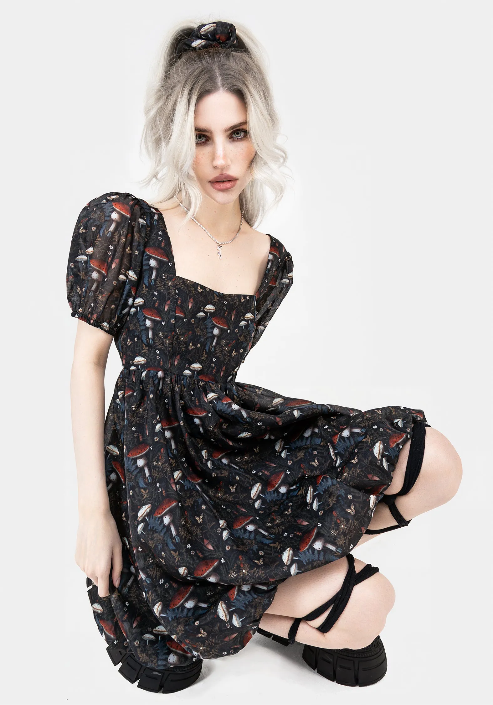 Cozy And Stylish Amanita Organza Puffball Mini Dress