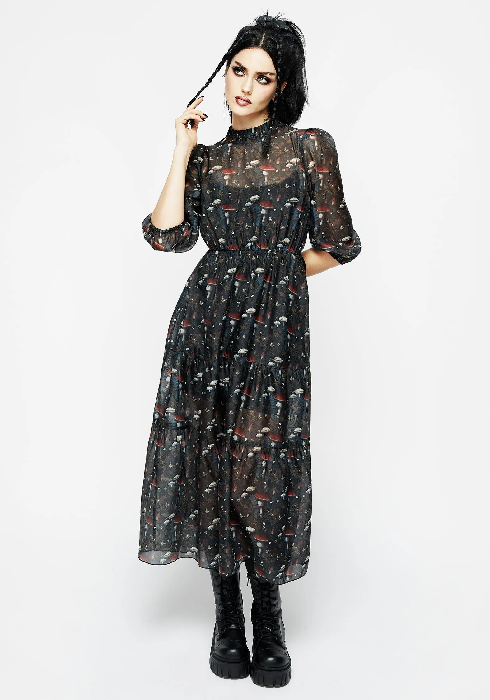 Shore Time Amanita Organza Tiered Midaxi Dress