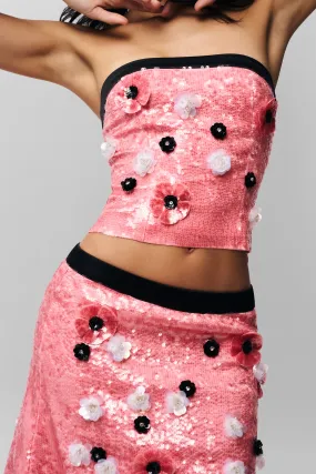 Hypoallergenic fabric Ambroise Sequin Tube Top