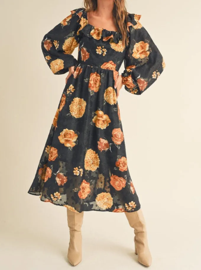 Perfect Design Angela Black Floral Dress