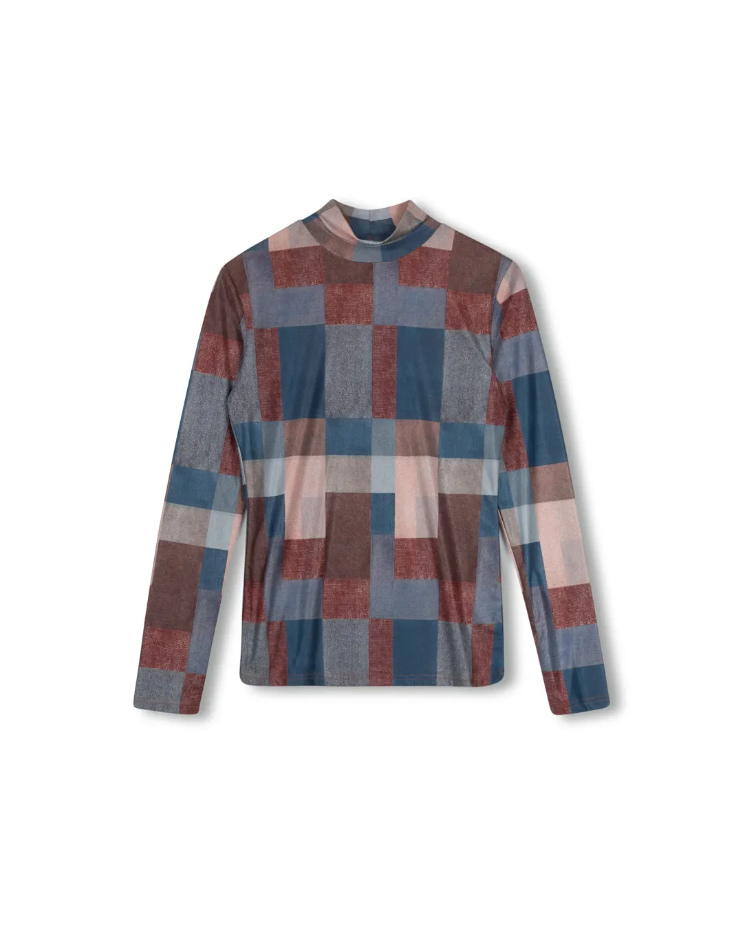 Mesh Box Printed Turtleneck comfortable option