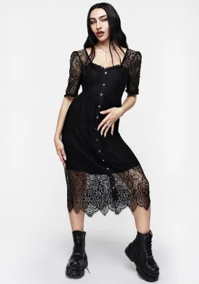 Demise Crochet Lace Midi Dress Body Harmony Simple Texture