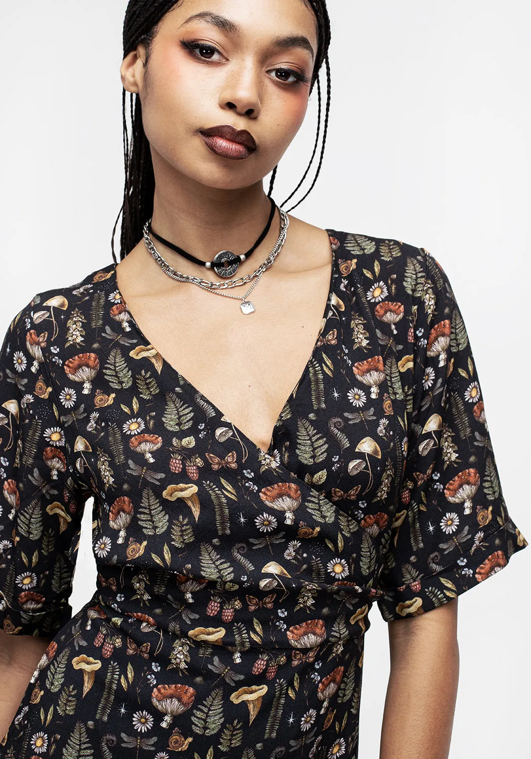 AdjustableStraps Luthien Wrap Mini Dress