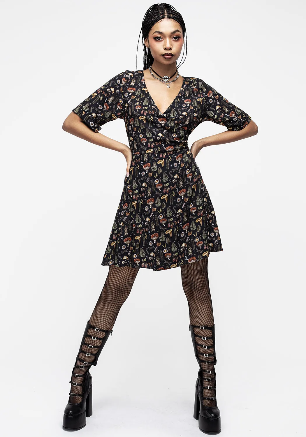 Luthien Wrap Mini Dress Stylish Fit