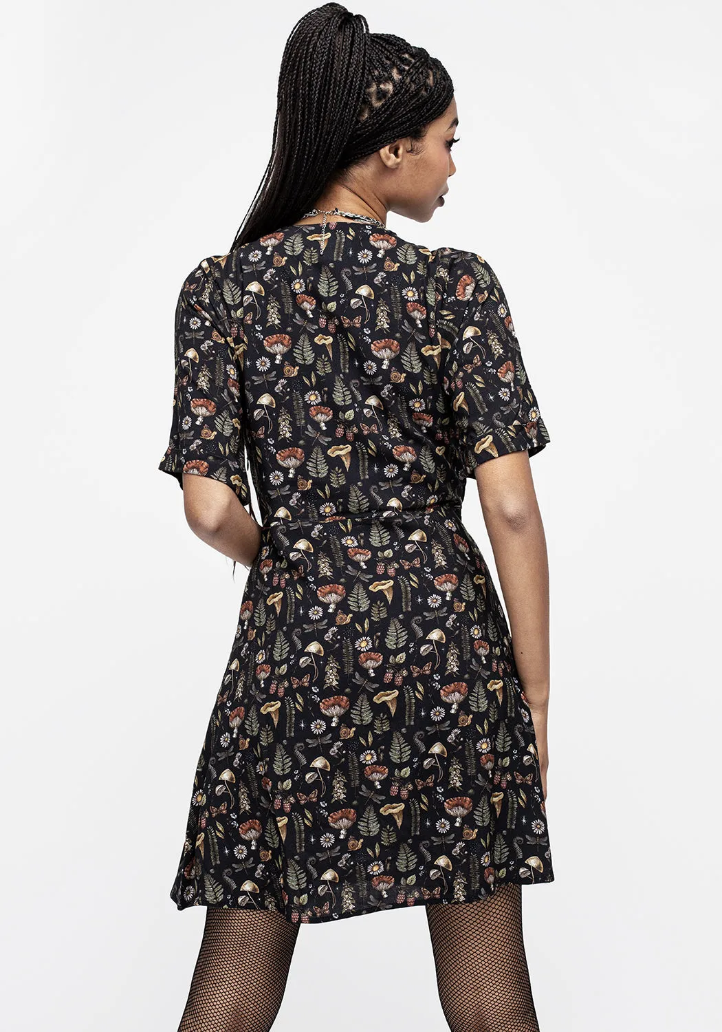 Front-Zip Luthien Wrap Mini Dress