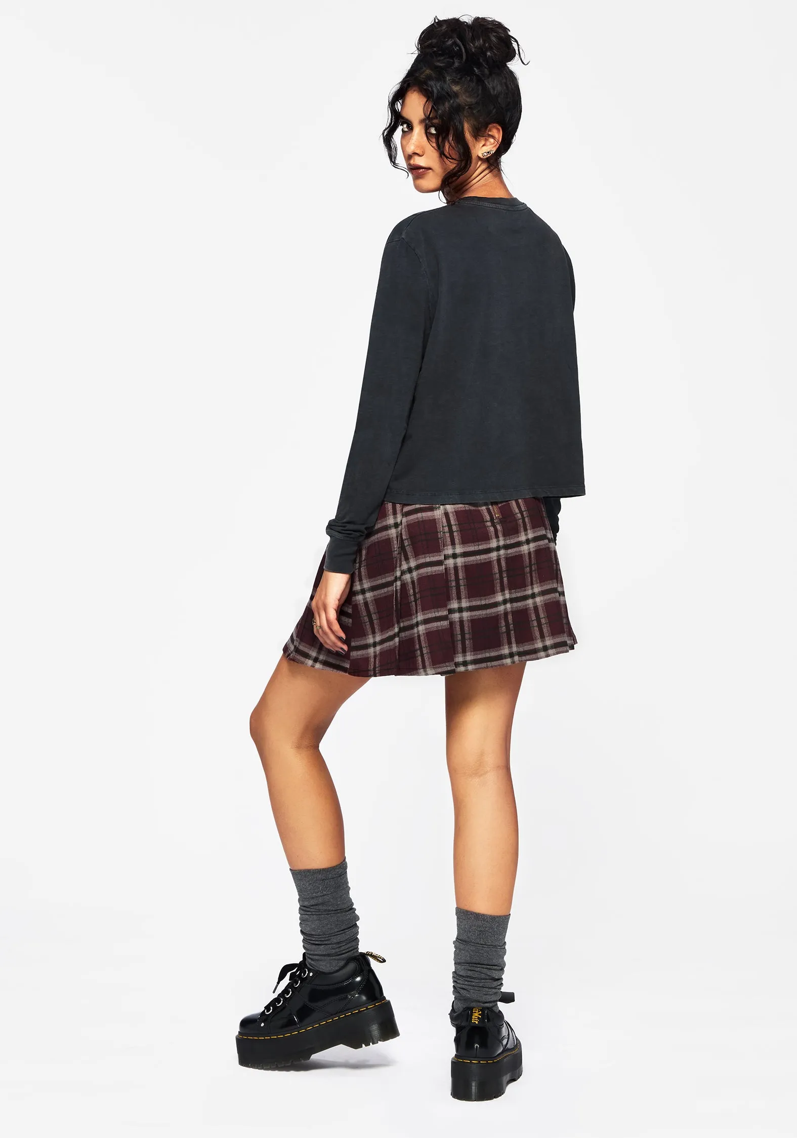 Anointing Long Sleeve Graphic Jersey Crop Top Stylish and Cozy