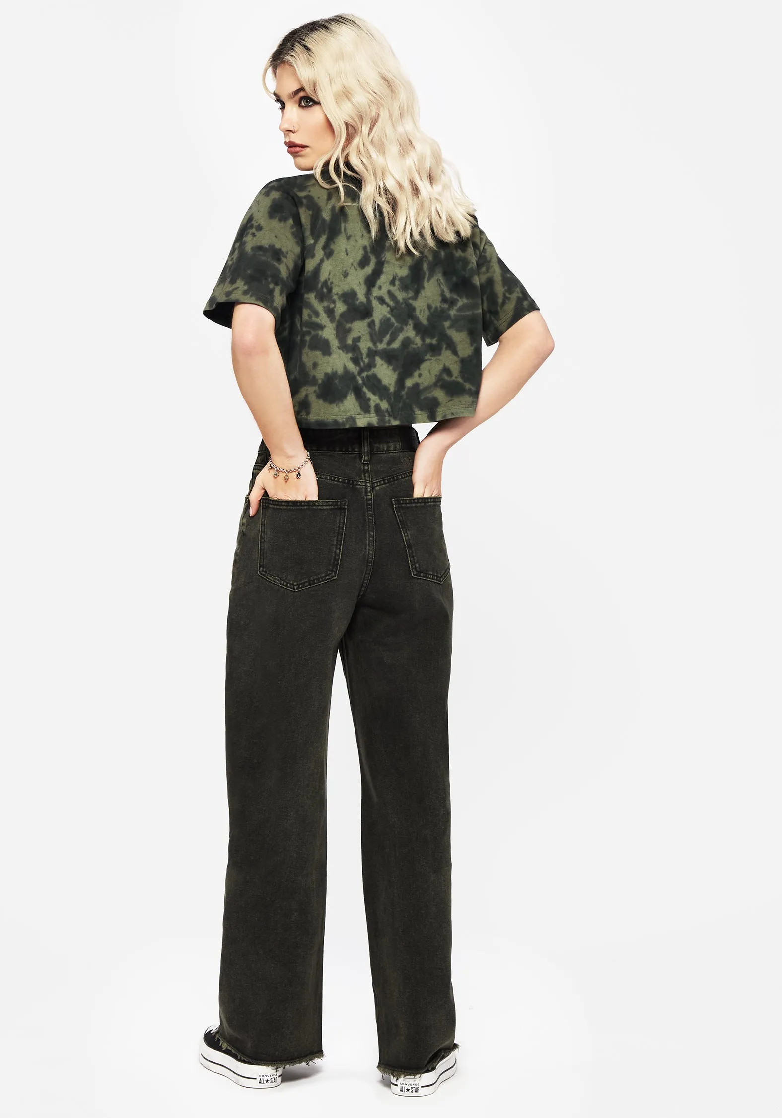 Anthea Wide Leg Washed Denim Jeans Smart Style