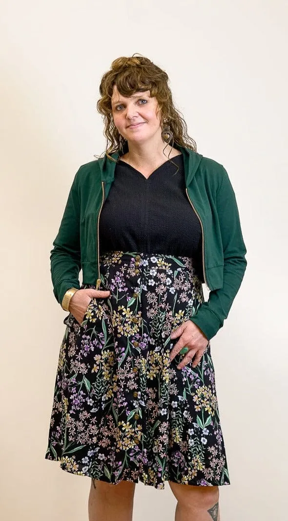 Cropped Hoodie in Fern Green Modal Ultimate Knitwear