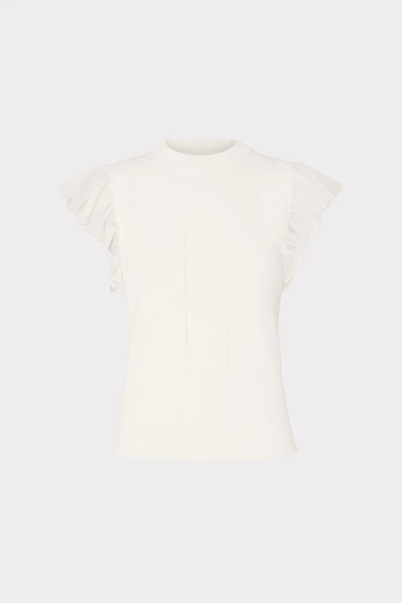 Chiffon Flutter Sleeve Knit Top StretchComfort GarmentDyed