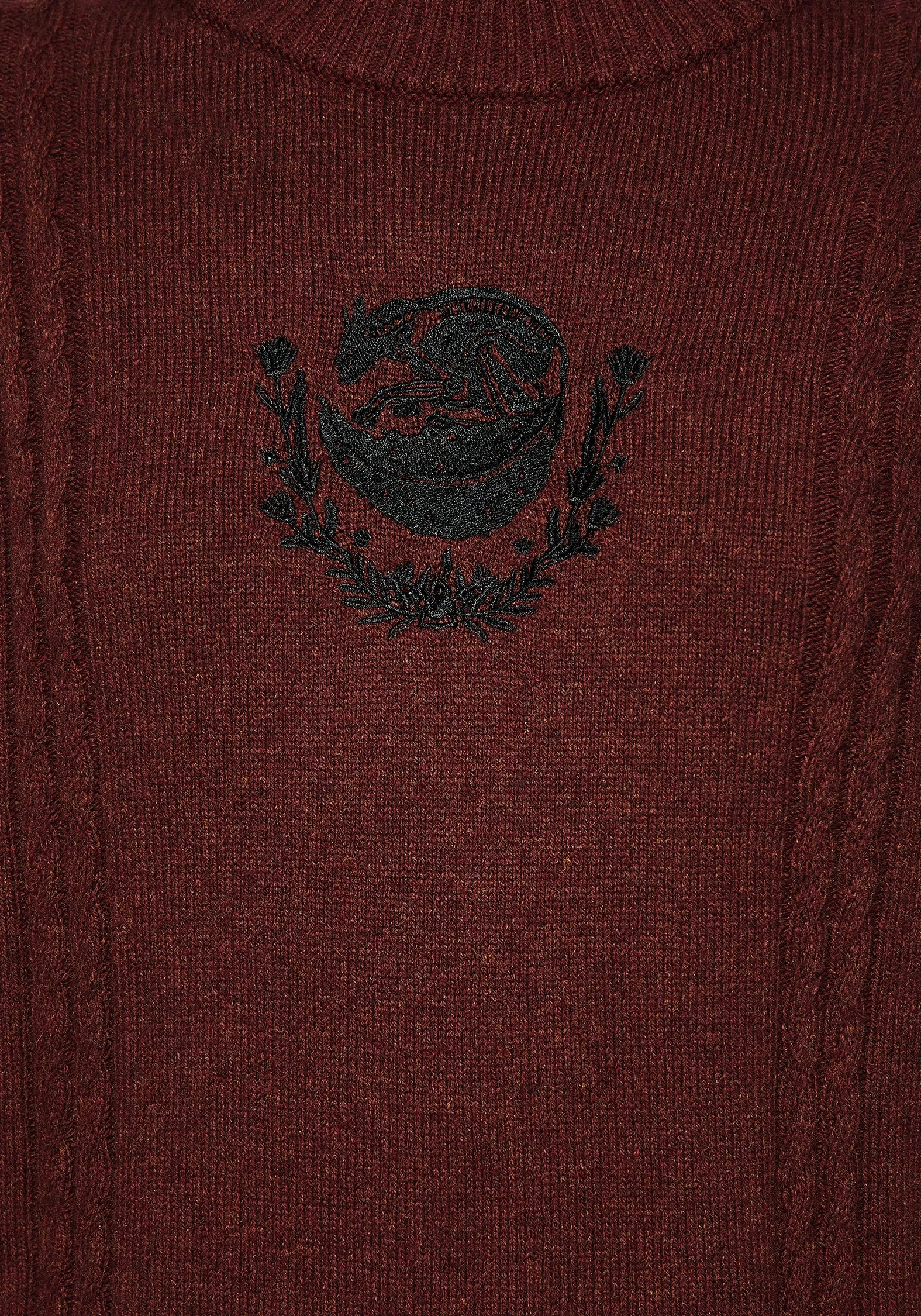 Foxfire Embroidered Cable Knit Jumper Chill Friendly