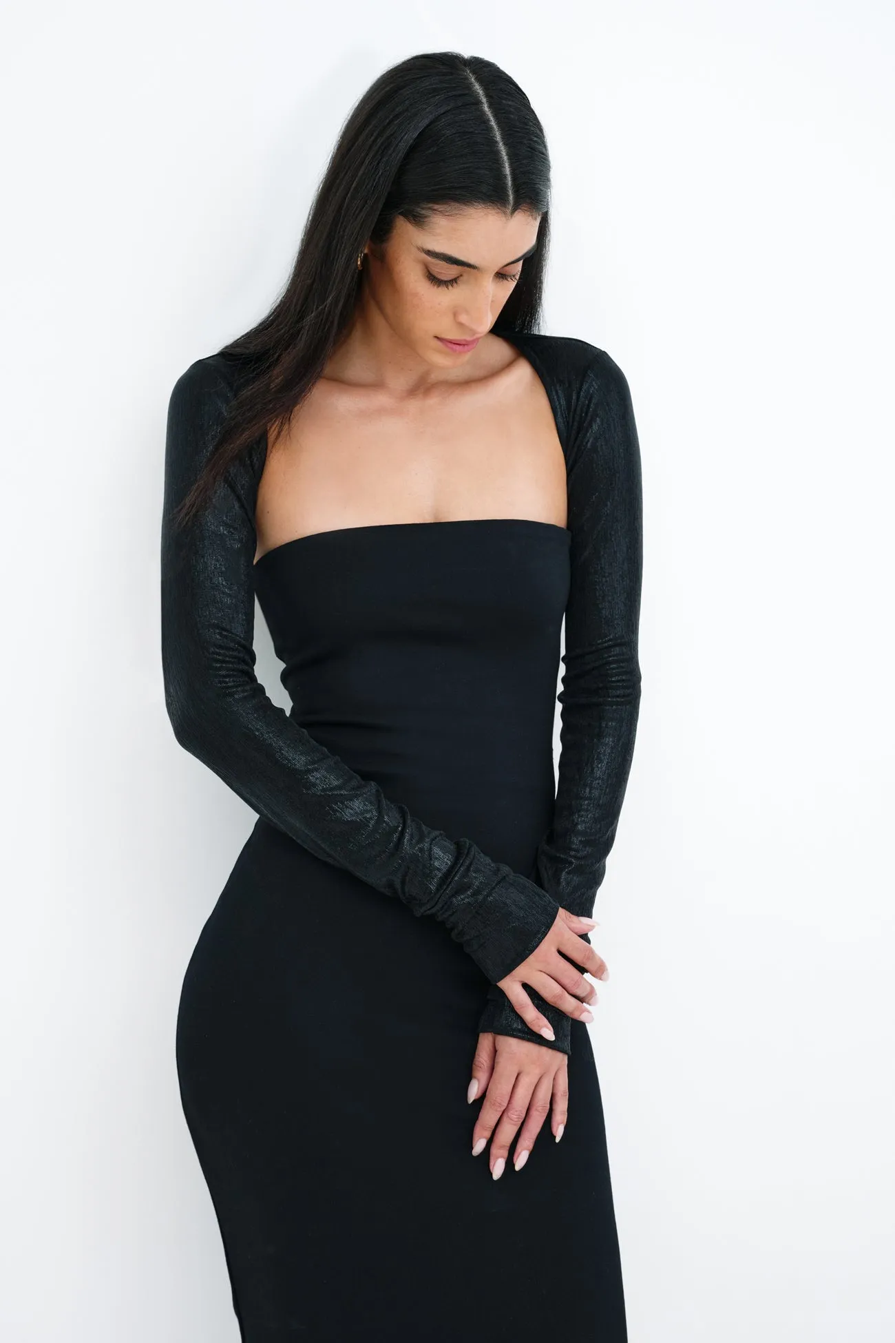 Leon Metallic Bolero Contrast Stitch Short Length