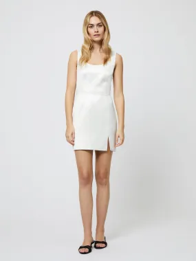 Carey Satin Scoop Neck Mini Dress Smart and Chic Sleek and Simple